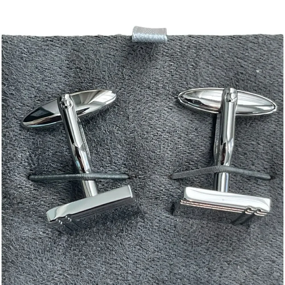 CHISEL Stainless Steel Polished Cufflinks in Box NEW